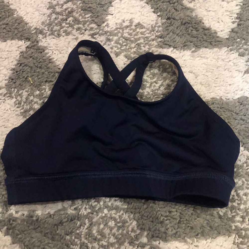 Navy blue sports bra